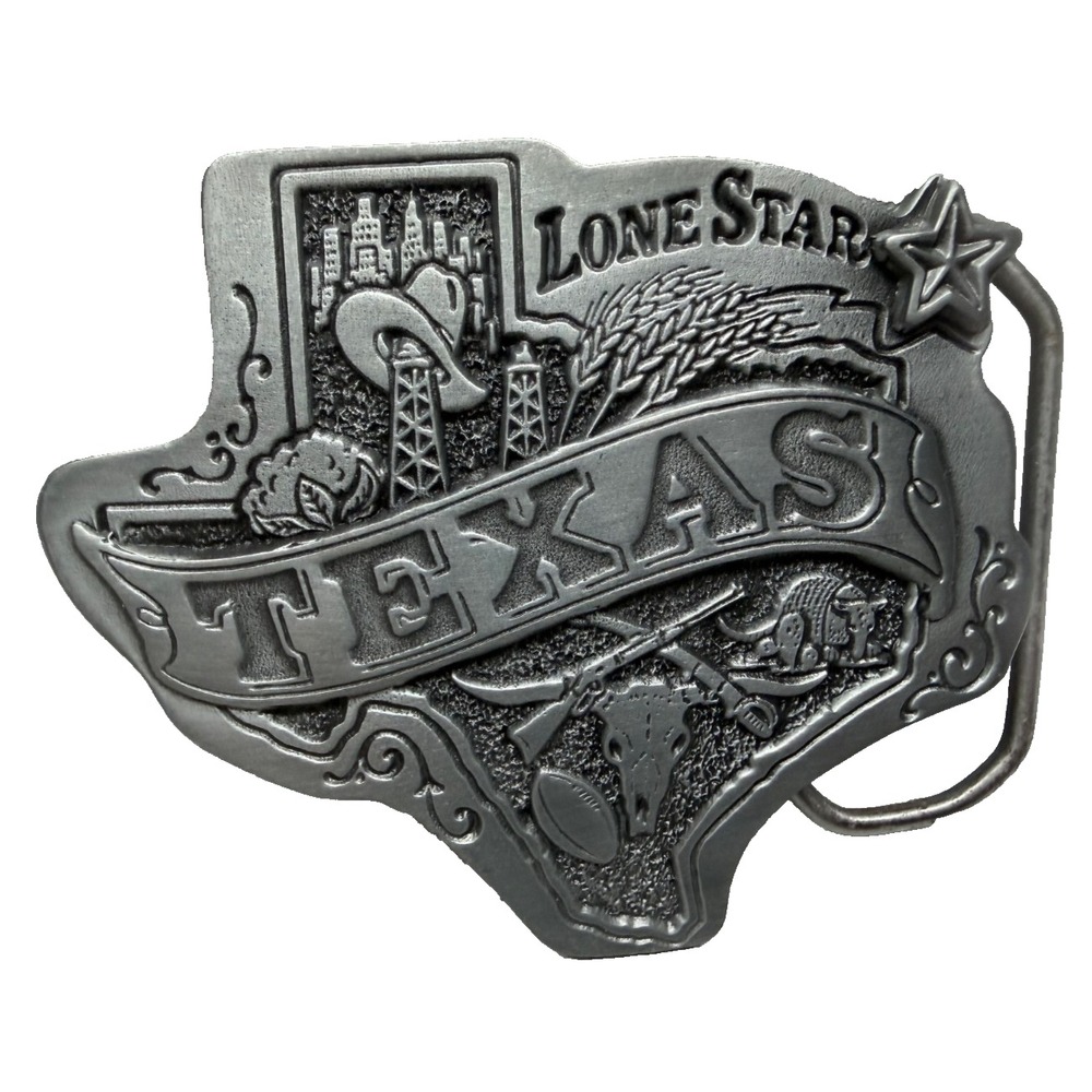 Vintage State of Texas Metal Belt Buckle The Great American Buckle Co. - Chicago